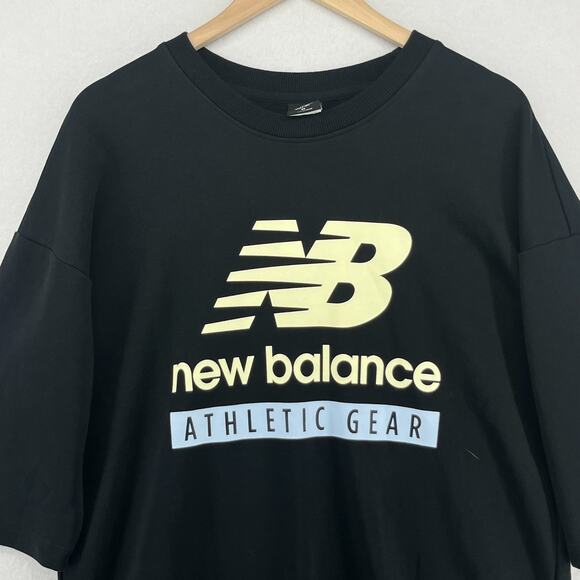 NEW BALANCE Dress M Athletic Gear Relaxed Essential Fleece Shirtdress Black NEW - Picture 4 of 16